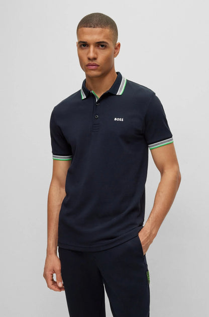 HUGO BOSS || Men's Slim-Fit Polo Shirt - Luxury Tipped Collar Cotton Pique Collection