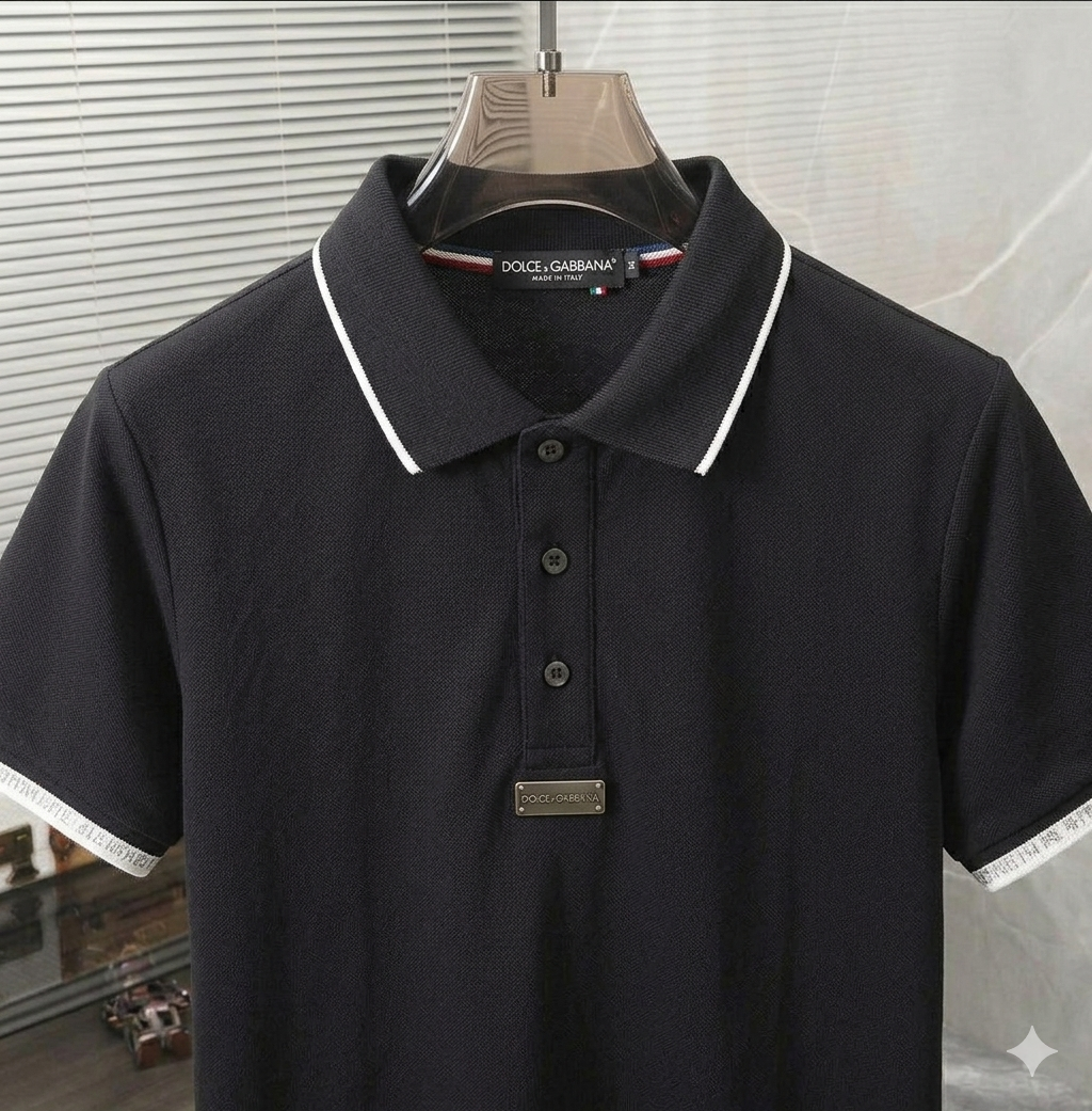 Men's black cotton t-shirt with bold printed design, front view
