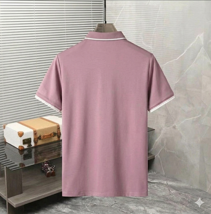 Pink printed t-shirt for men, back view
