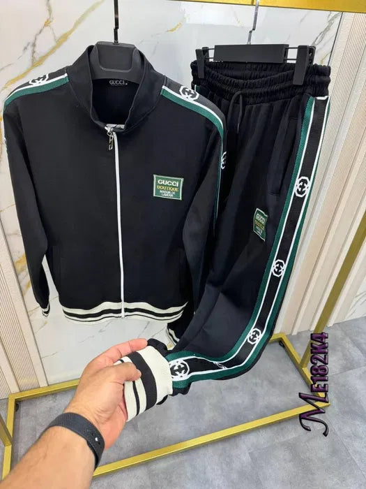Black gucci tracksuit shop
