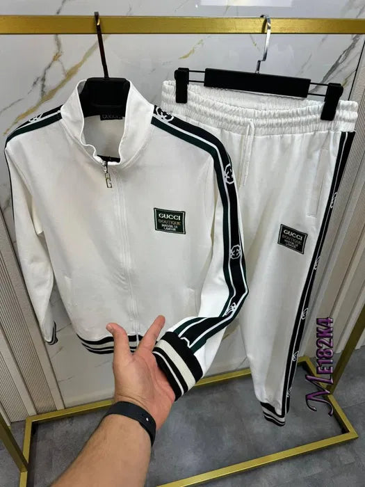 GUCCI || GG-Jacquard Zip-Up Track Jacket Tracksuit