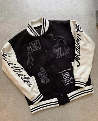 LOUIS VUITTON || Forever Leather Wool Varsity Jacket