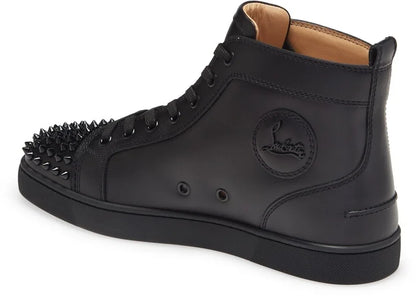 CHRISTIAN LOUBOUTIN || Lou Spikes High Top Black Sneaker (Men)