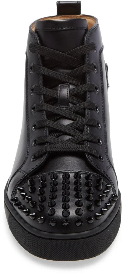 CHRISTIAN LOUBOUTIN || Lou Spikes High Top Black Sneaker (Men)