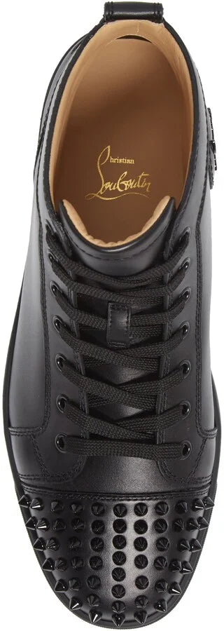 CHRISTIAN LOUBOUTIN || Lou Spikes High Top Black Sneaker (Men)