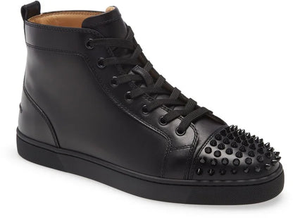 CHRISTIAN LOUBOUTIN || Lou Spikes High Top Black Sneaker (Men)