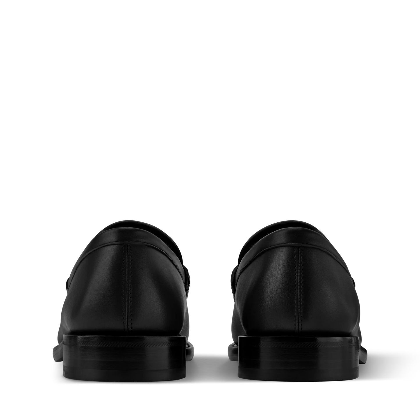 LOUIS VUITTON || Hockenheim Monogram-Trimmed Grained Leather Black Loafers