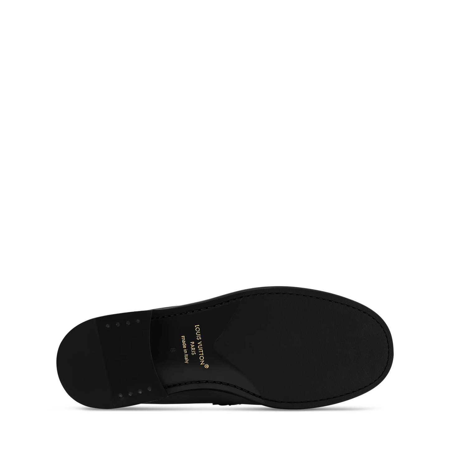 LOUIS VUITTON || Hockenheim Monogram-Trimmed Grained Leather Black Loafers