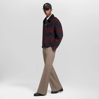 LOUIS VUITTON || Hockenheim Monogram-Trimmed Grained Leather Black Loafers