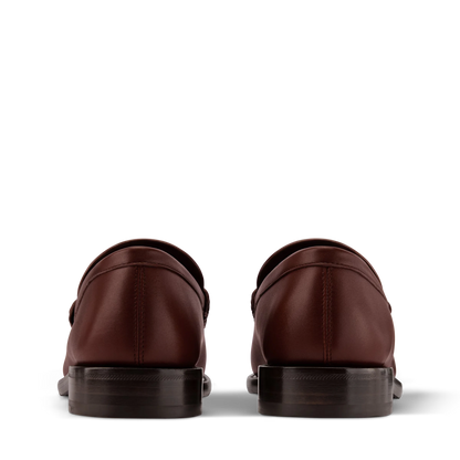 LOUIS VUITTON || Hockenheim Monogram-Trimmed Grained Leather Brown Loafers