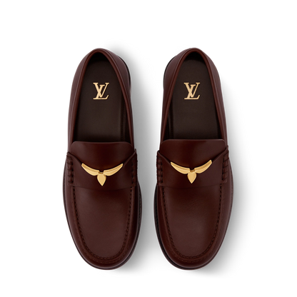 LOUIS VUITTON || LV Oxford Loafer in Burgundy Leather