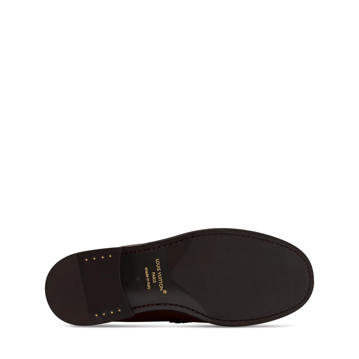 LOUIS VUITTON || Hockenheim Monogram-Trimmed Grained Leather Brown Loafers