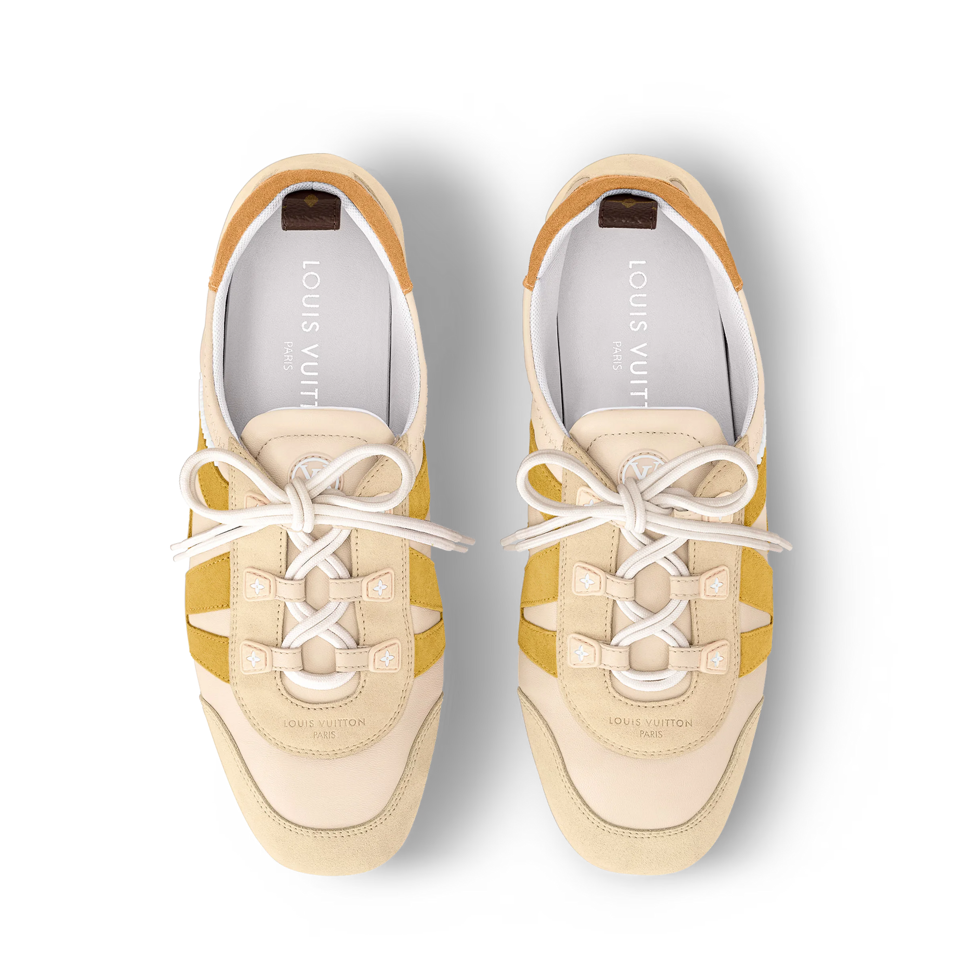 LOUIS VUITTON || LV Sneakerina Women’s Technical Mesh and Suede Sneakers – Beige/Yellow - FASHION MYST