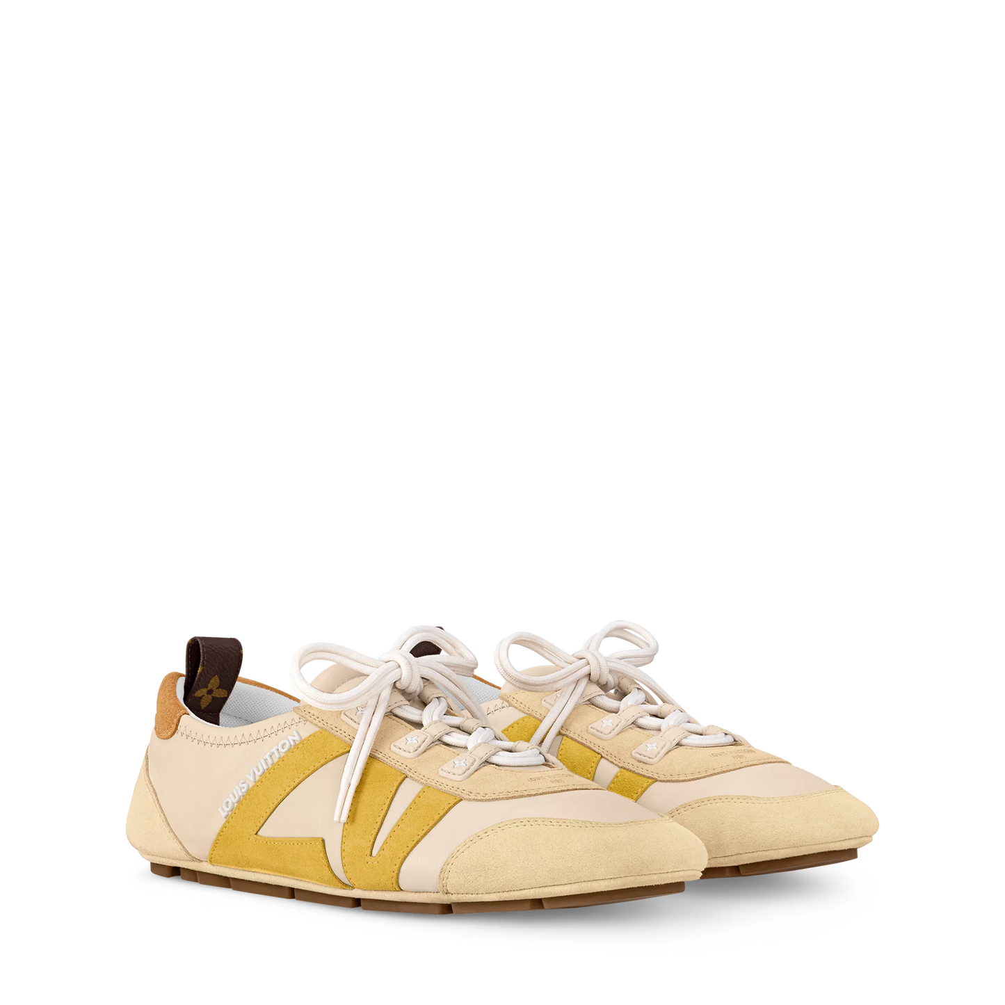LOUIS VUITTON || LV Sneakerina Women’s Technical Mesh and Suede Sneakers – Beige/Yellow - FASHION MYST