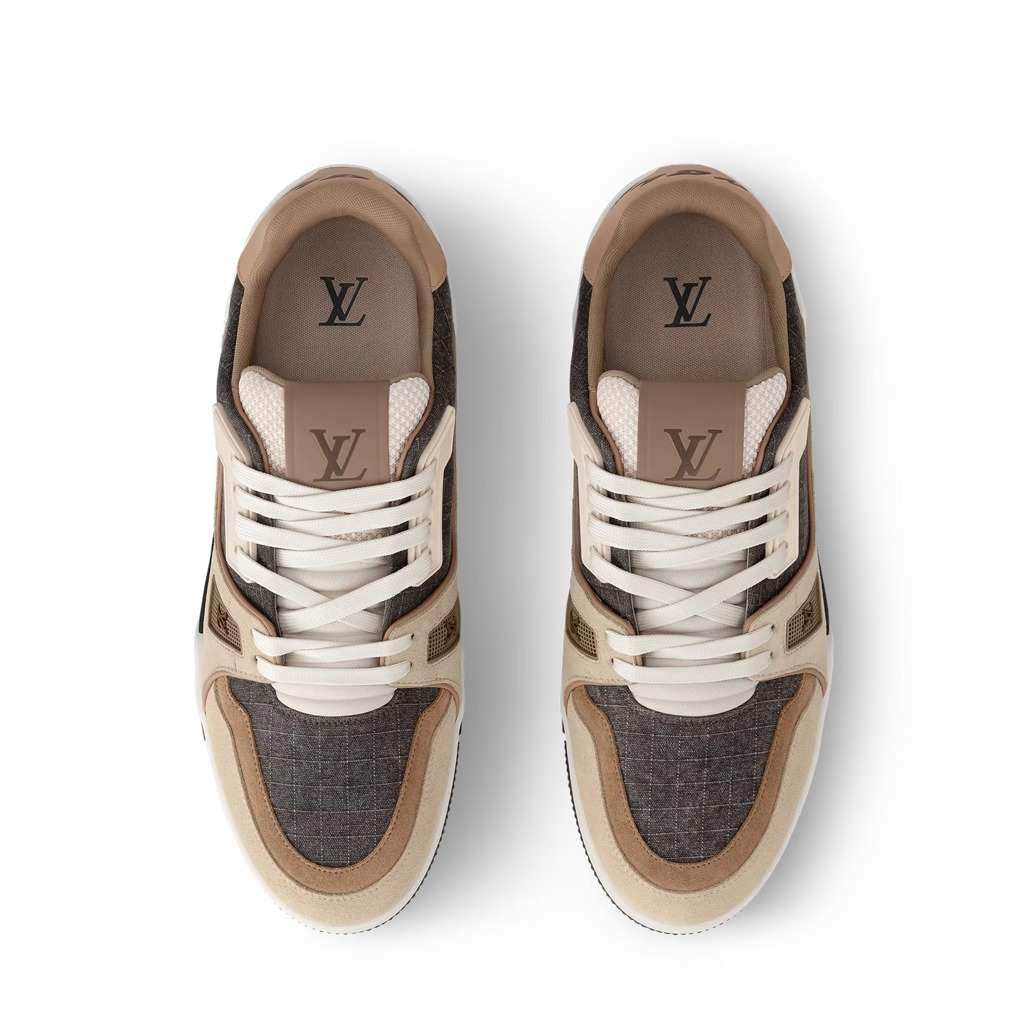 LOUIS VUITTON || Two-Tone LV Trainer Sneaker with Signature Monogram Details