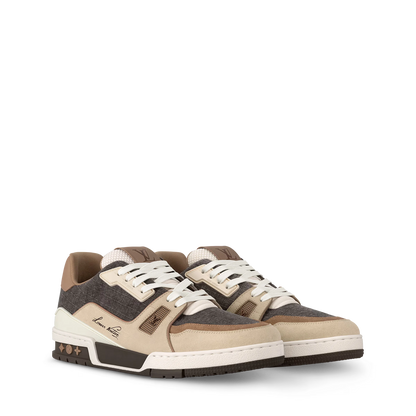 LOUIS VUITTON || Two-Tone LV Trainer Sneaker with Signature Monogram Details