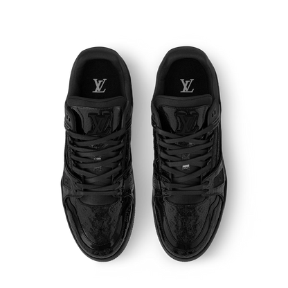 LOUIS VUITTON || LV Trainer Sneaker Monogram Empreinte Leather | Triple Black - FASHION MYST
