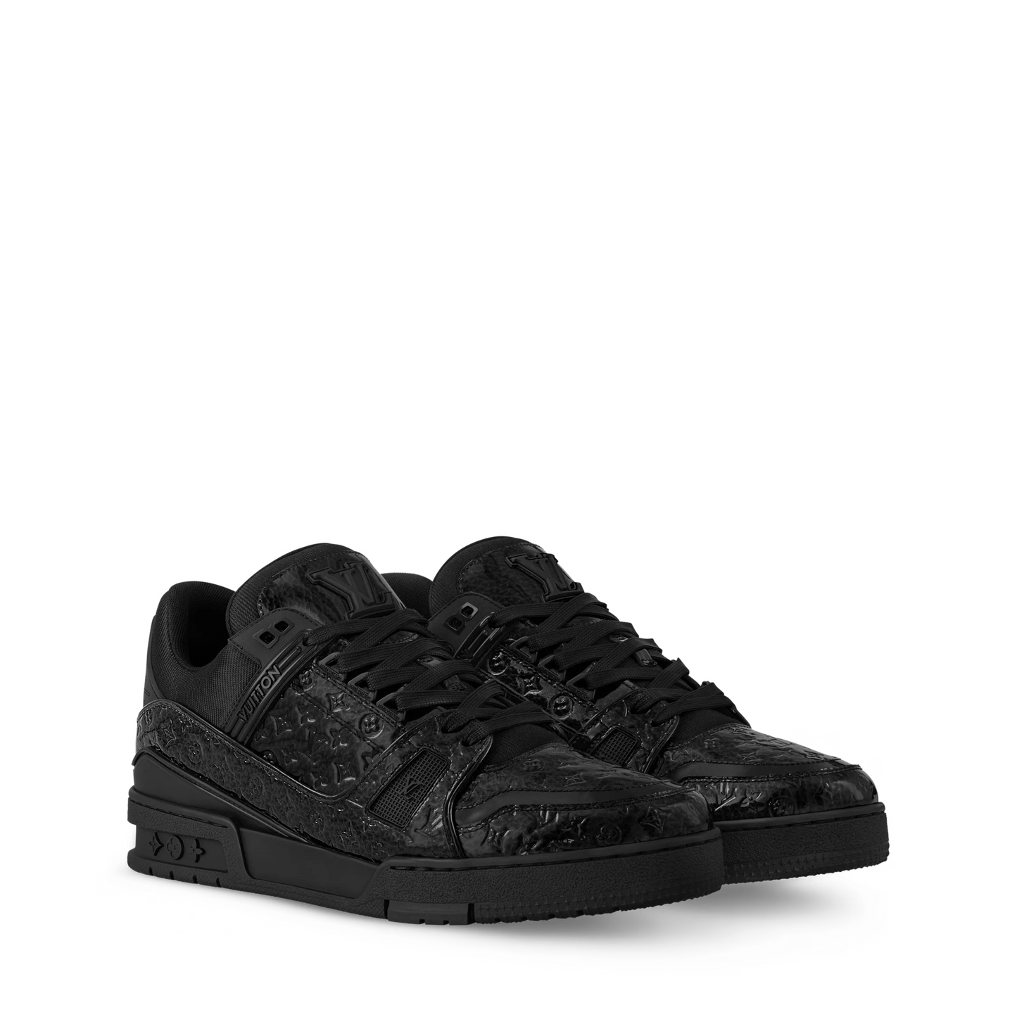 LOUIS VUITTON || LV Trainer Sneaker Monogram Empreinte Leather | Triple Black - FASHION MYST