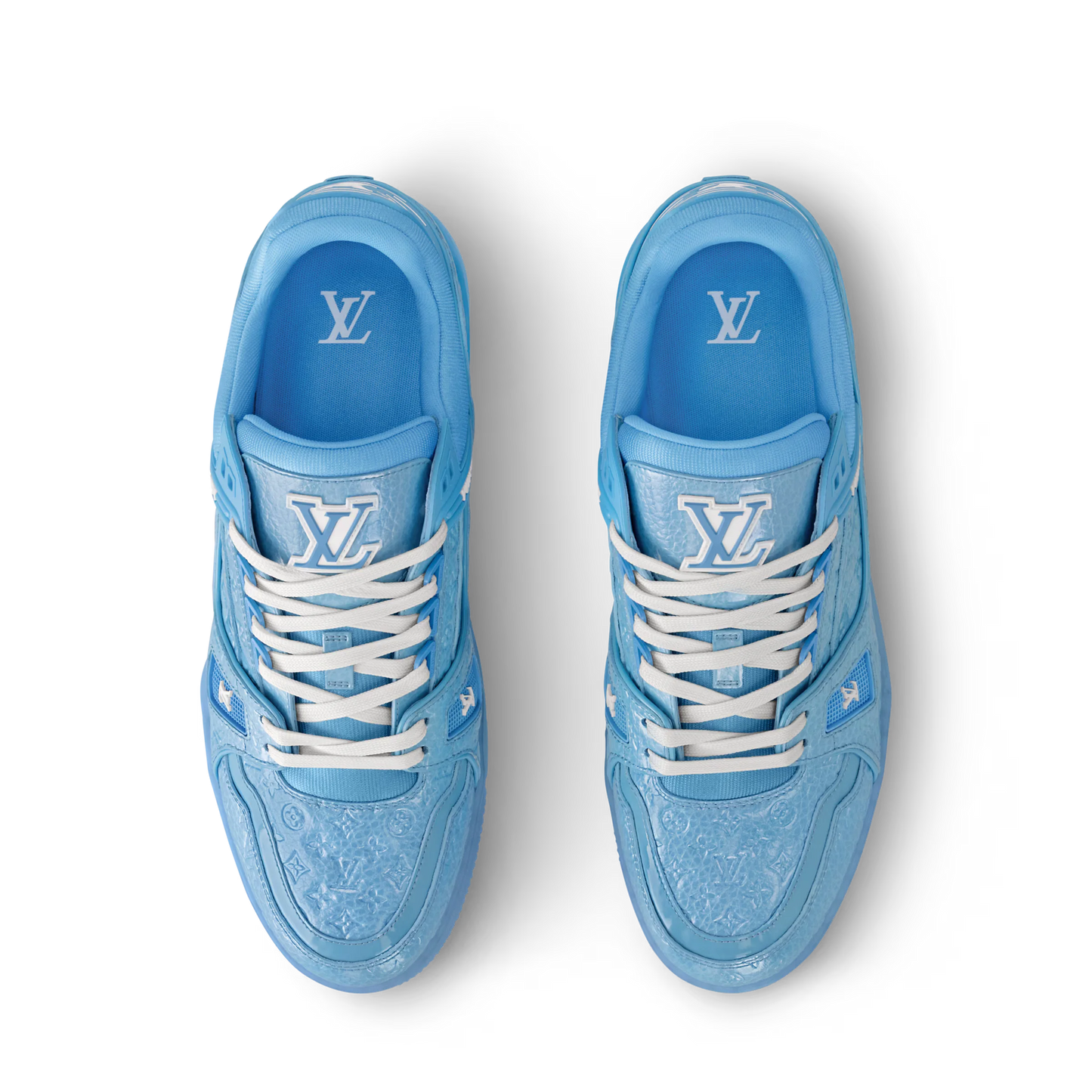 LOUIS VUITTON || Sky Blue LV Trainer: A Monogram Masterpiece