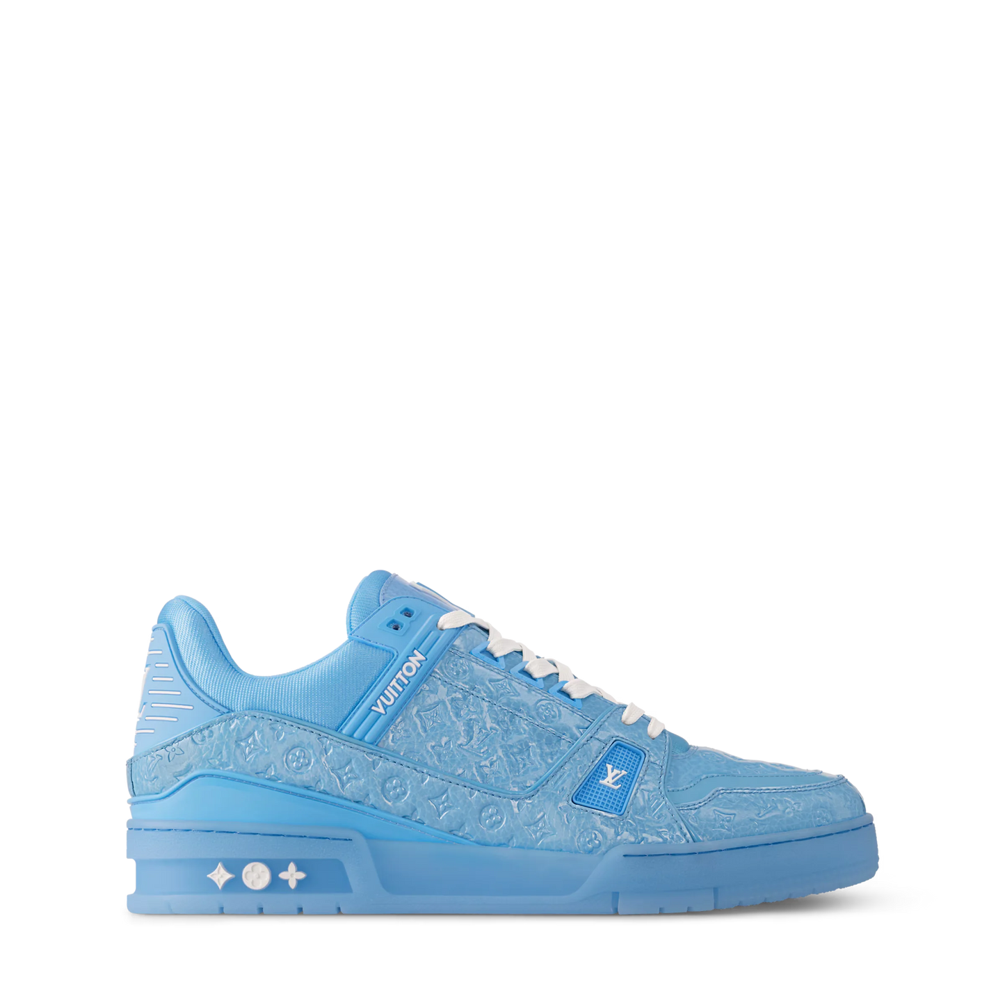 LOUIS VUITTON || Sky Blue LV Trainer: A Monogram Masterpiece
