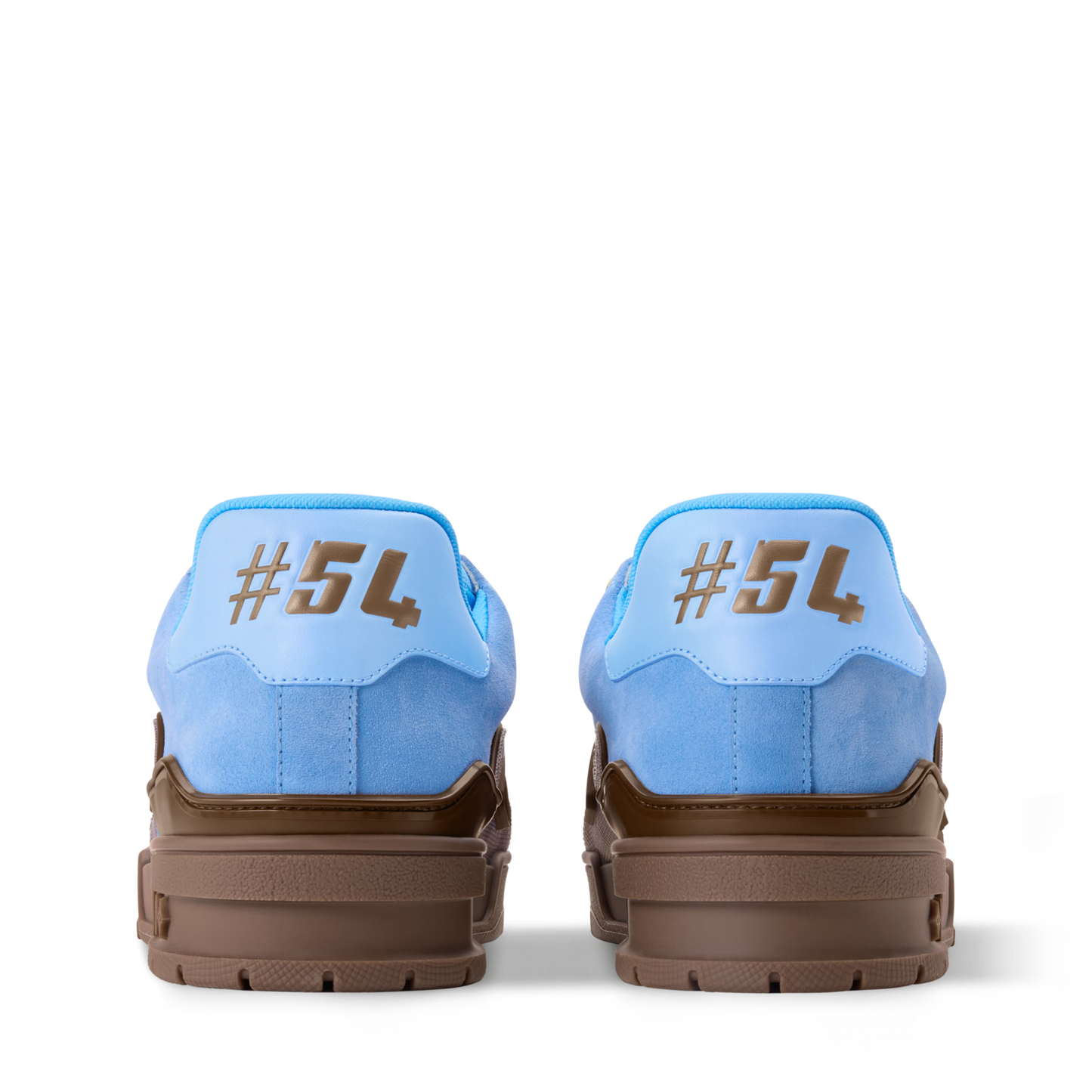 LOUIS VUITTON || LV Trainer Sneaker – Light Blue & Mocha Brown Suede