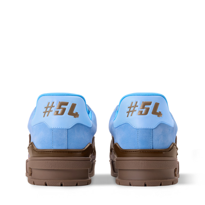 LOUIS VUITTON || LV Trainer Sneaker – Light Blue & Mocha Brown Suede
