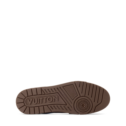 LOUIS VUITTON || LV Trainer Sneaker – Light Blue & Mocha Brown Suede