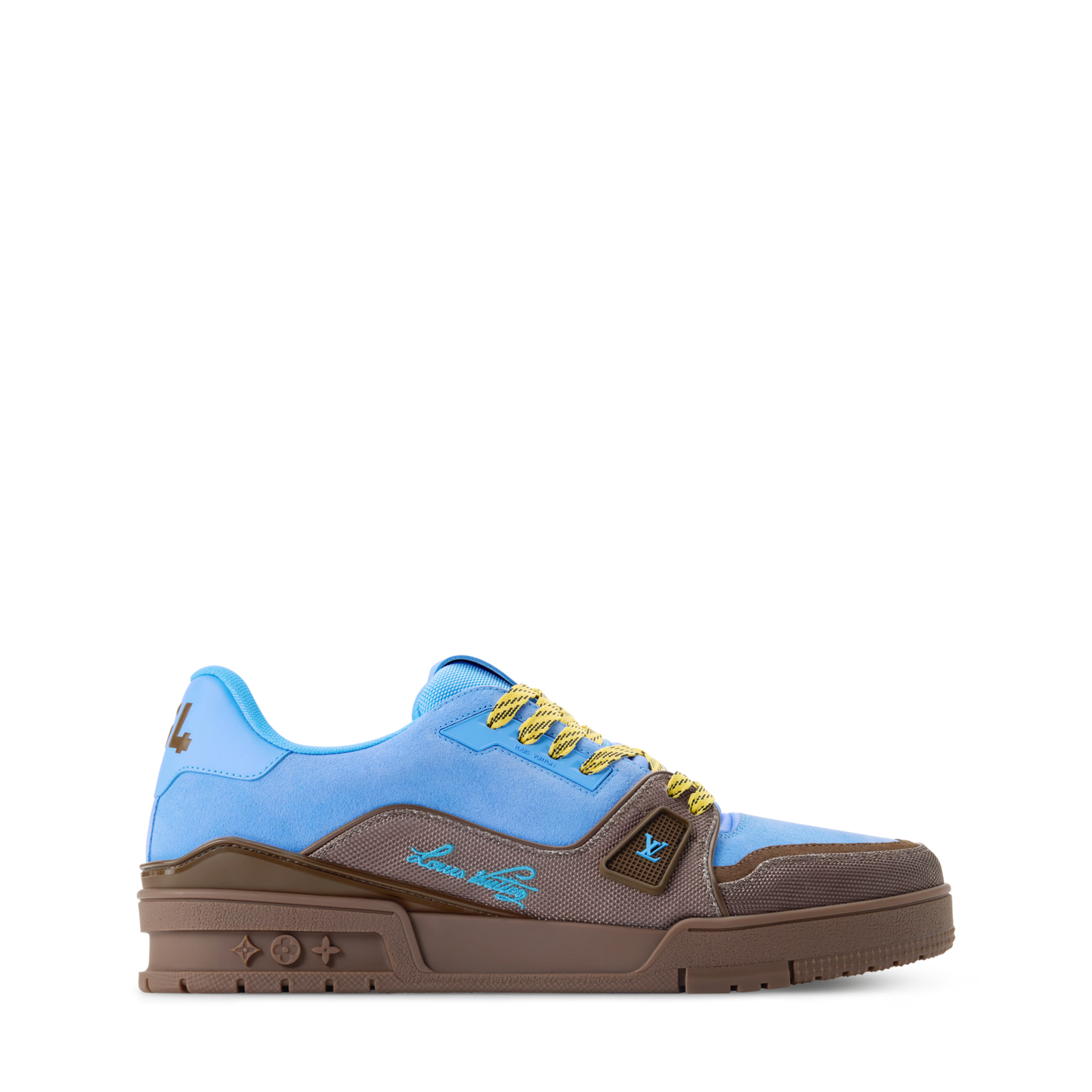 LOUIS VUITTON || LV Trainer Sneaker – Light Blue & Mocha Brown Suede