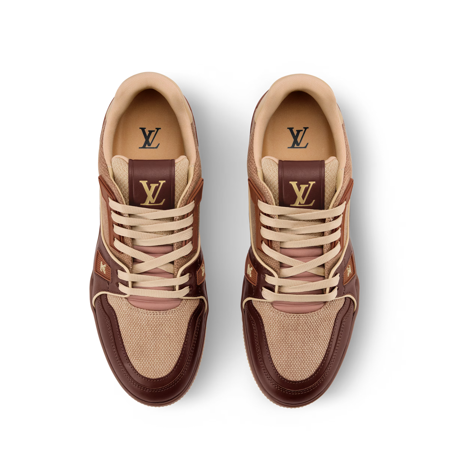 LOUIS VUITTON || LV Trainer Sneaker - Burgundy and Beige Technical Mesh