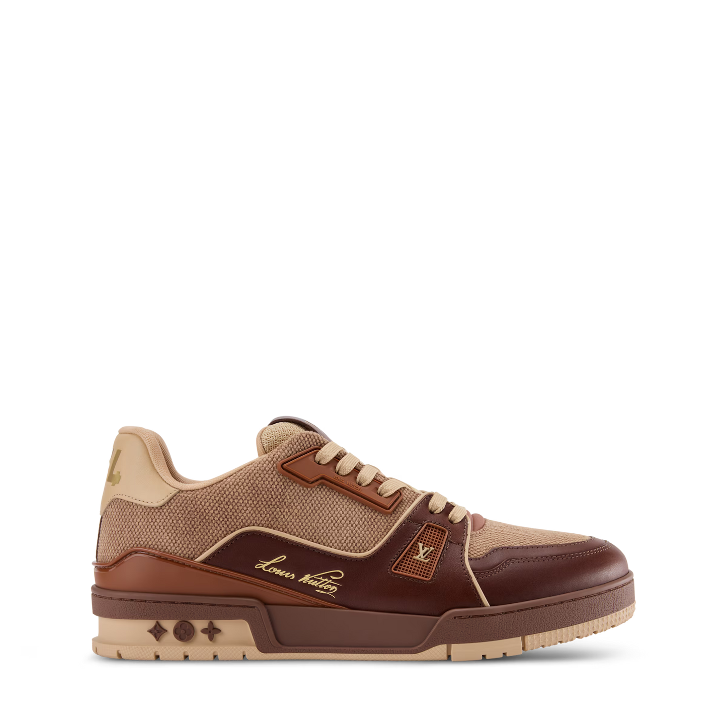 LOUIS VUITTON || LV Trainer Sneaker - Burgundy and Beige Technical Mesh