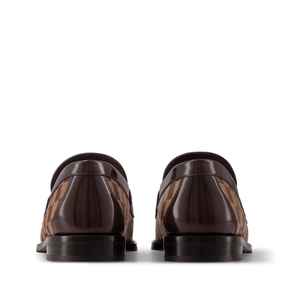 LOUIS VUITTON || Men's Damier Ebene Leather Loafers (Brown/Black)