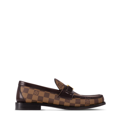 LOUIS VUITTON || Men's Damier Ebene Leather Loafers (Brown/Black)