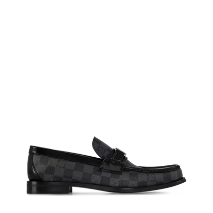 LOUIS VUITTON || Men's Damier Ebene Leather Loafers (Brown/Black)