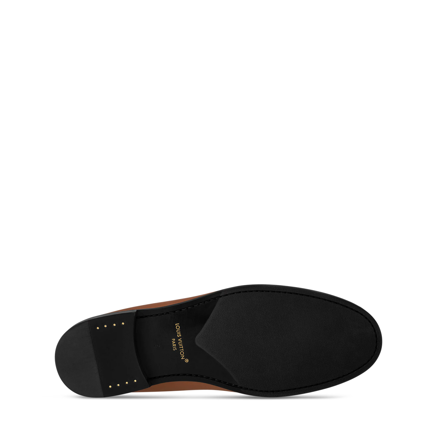 LOUIS VUITTON || Major Loafers in Cognac Calf Leather with Gold LV Initial Ornament