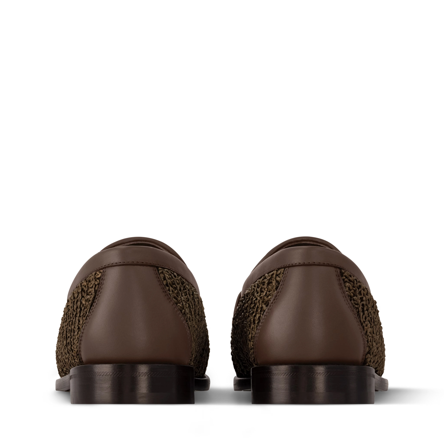 LOUIS VUITTON || Damier Graphite Knit Loafer with Gold LV Initial Ornament