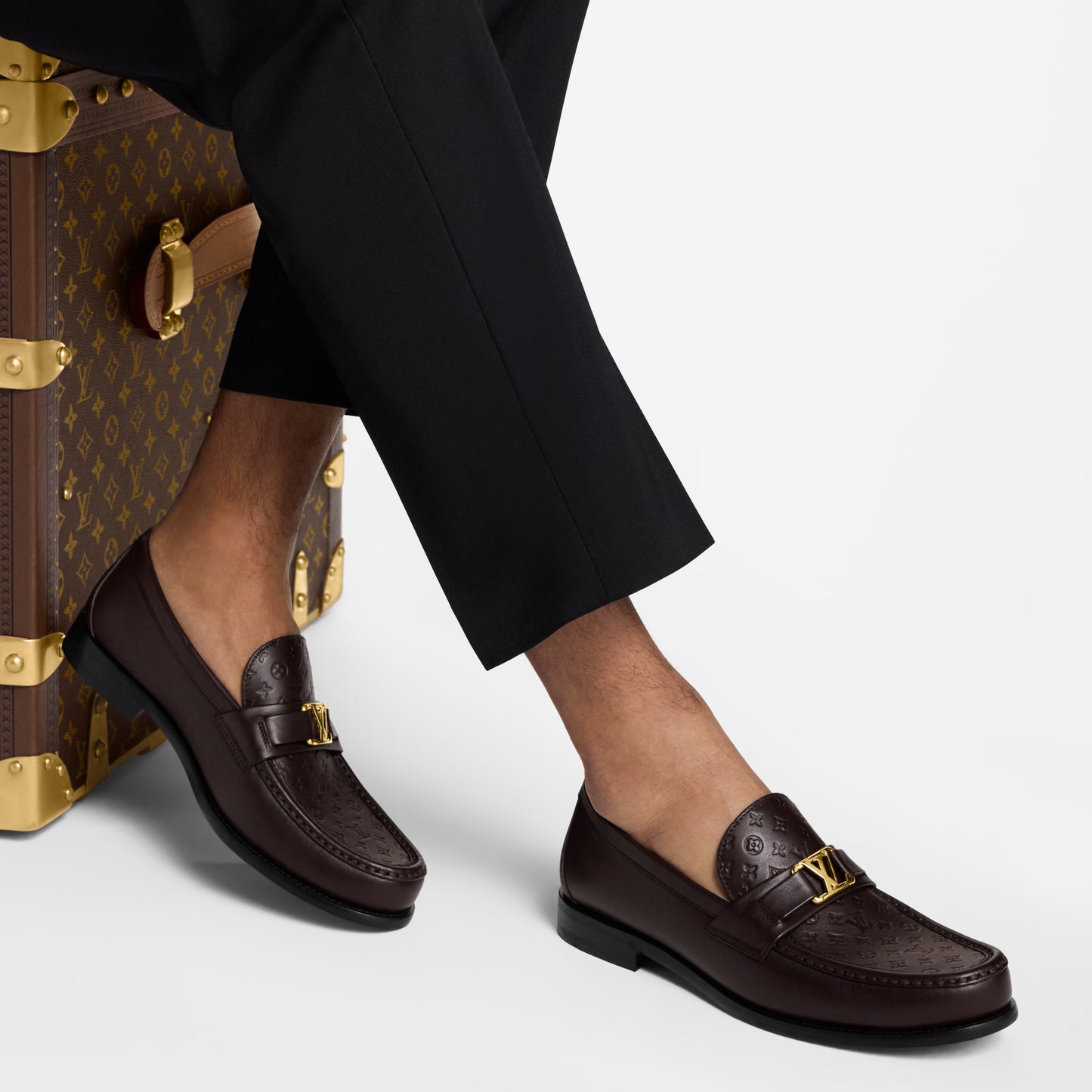 LOUIS VUITTON || Major Loafer – Marron Monogram Embossed Leather