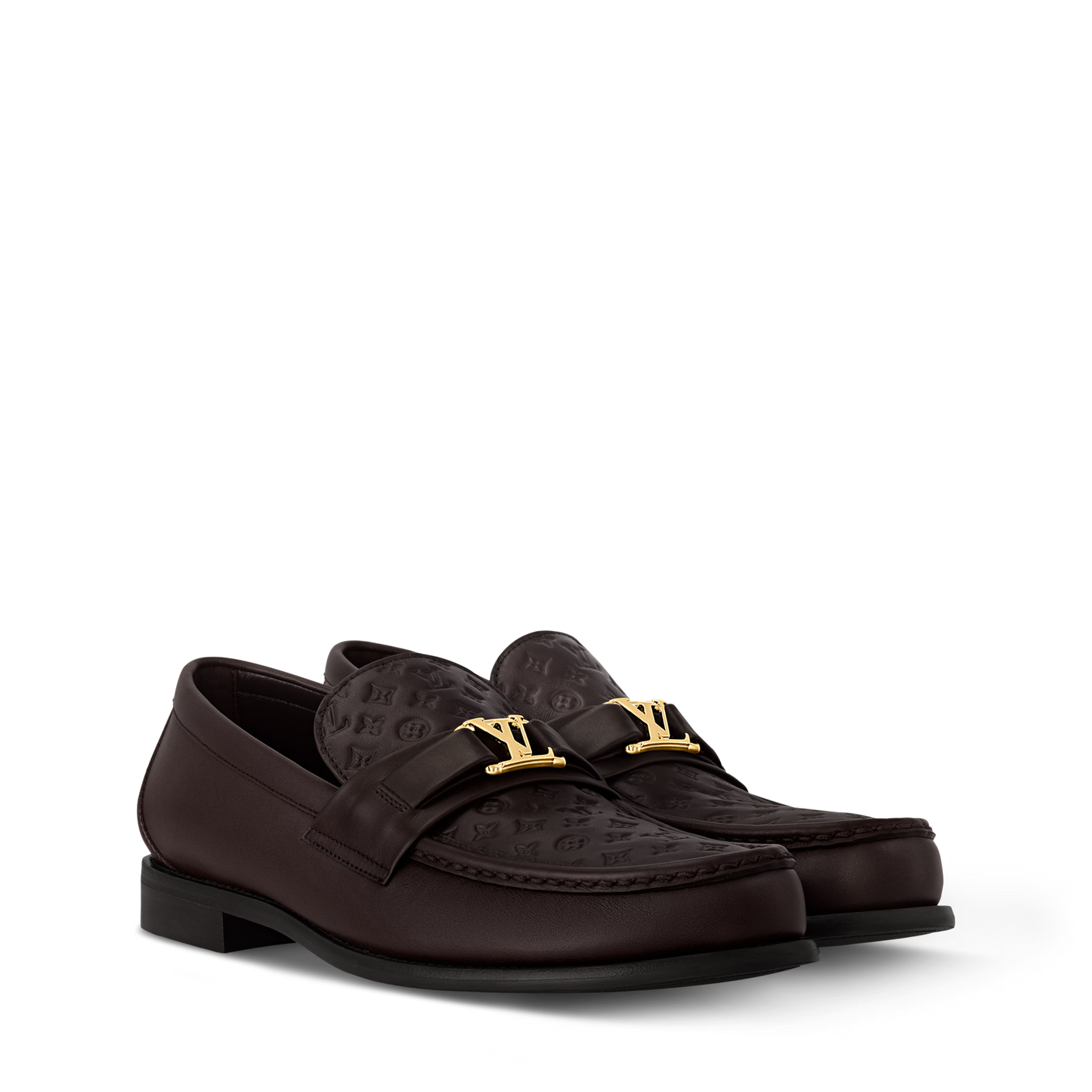 LOUIS VUITTON || Major Loafer – Marron Monogram Embossed Leather