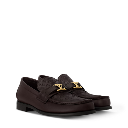 LOUIS VUITTON || Major Loafer – Marron Monogram Embossed Leather