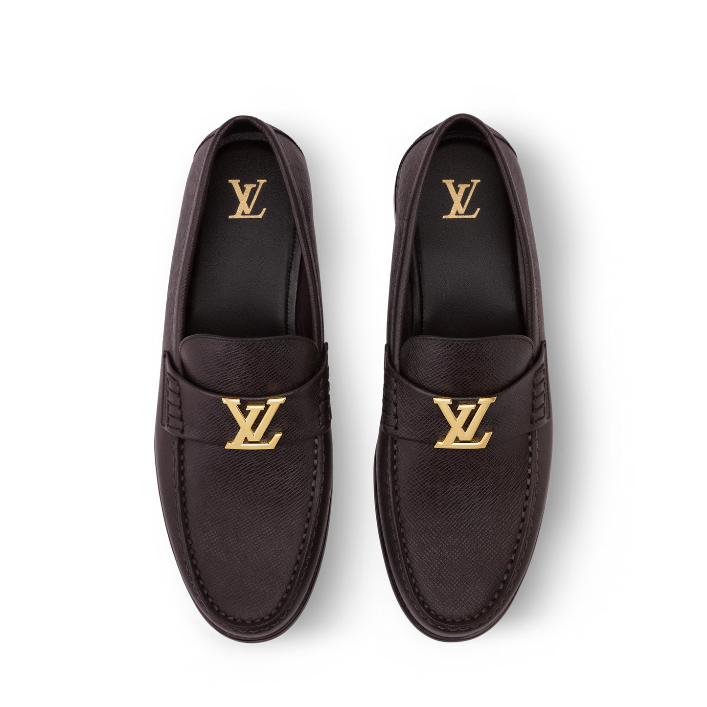 LOUIS VUITTON || Executive Leather Loafer with Gold LV Logo