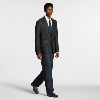 LOUIS VUITTON || Executive Leather Loafer with Gold LV Logo