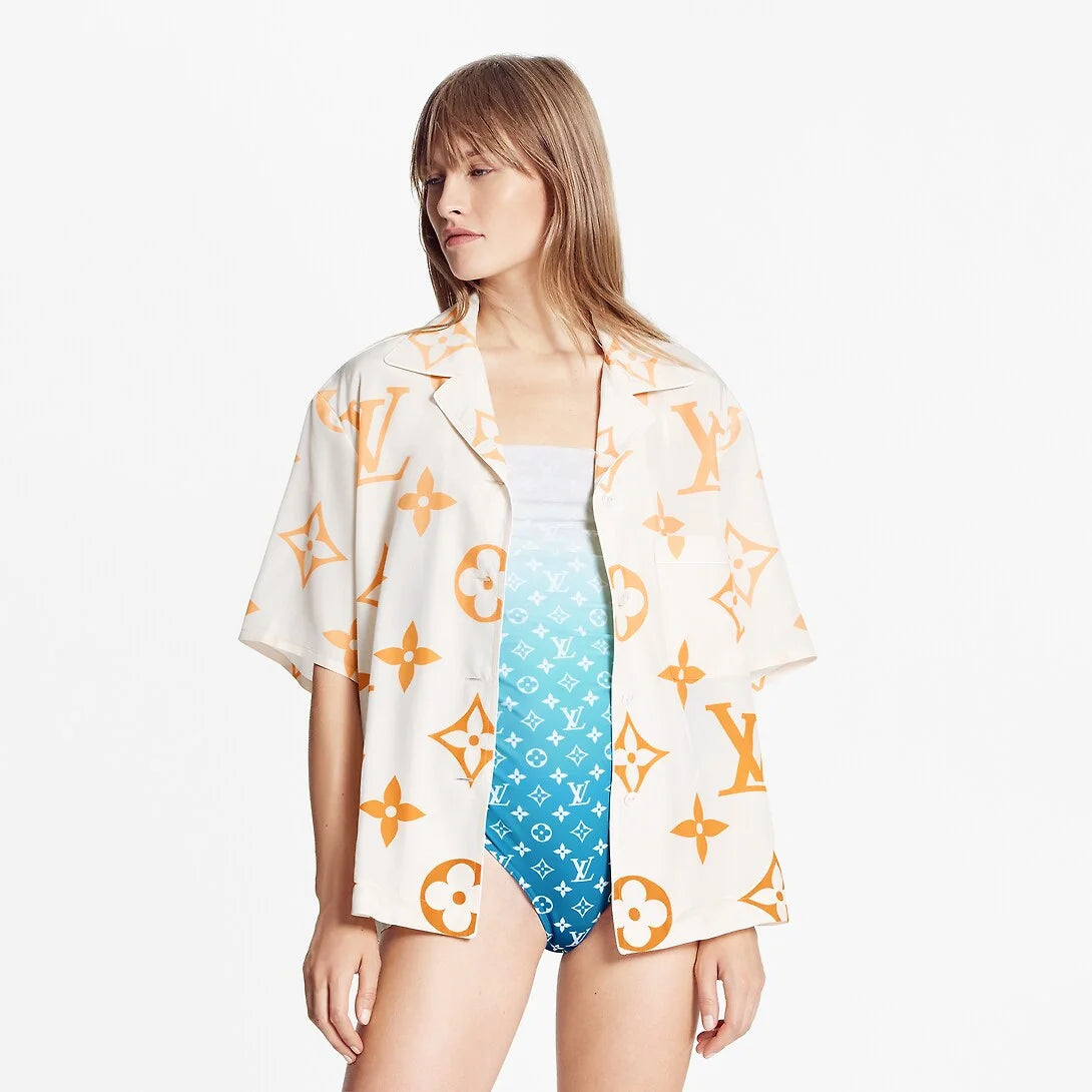 LOUIS VUITTON || Monogram Ombré Silk Pyjama Top - FASHION MYST 