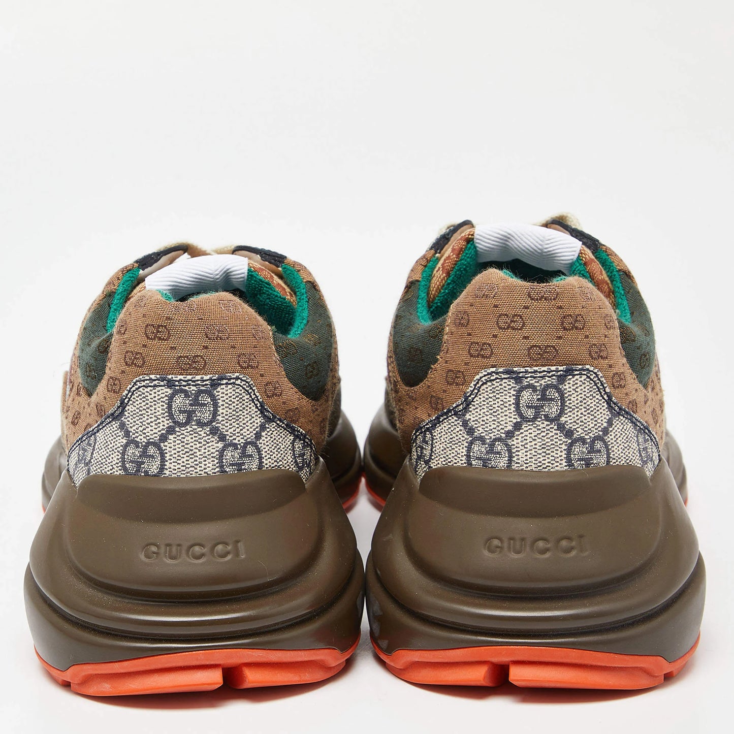 GUCCI || Multicolor GG Supreme Canvas and Leather Rhyton Sneakers