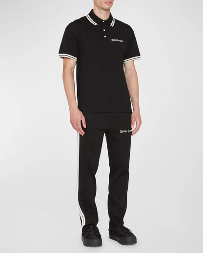 PALM ANGELS || Embroidered-Logo Polo Shirt - FASHION MYST 