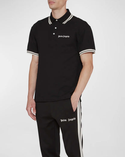 PALM ANGELS || Embroidered-Logo Polo Shirt - FASHION MYST 