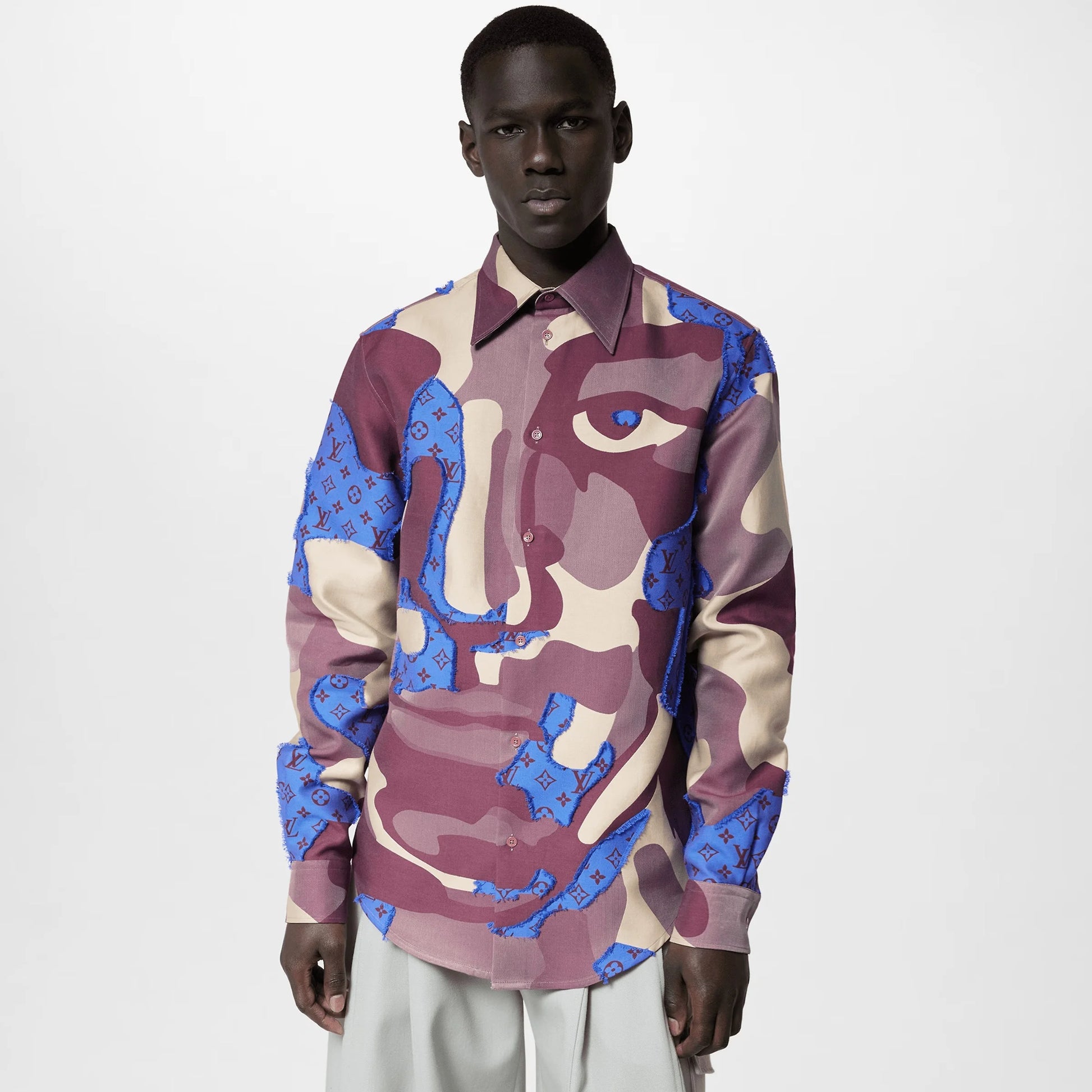 LOUIS VUITTON || Printed Cotton Fil Coupé Overshirt / PURPLE - FASHION MYST 