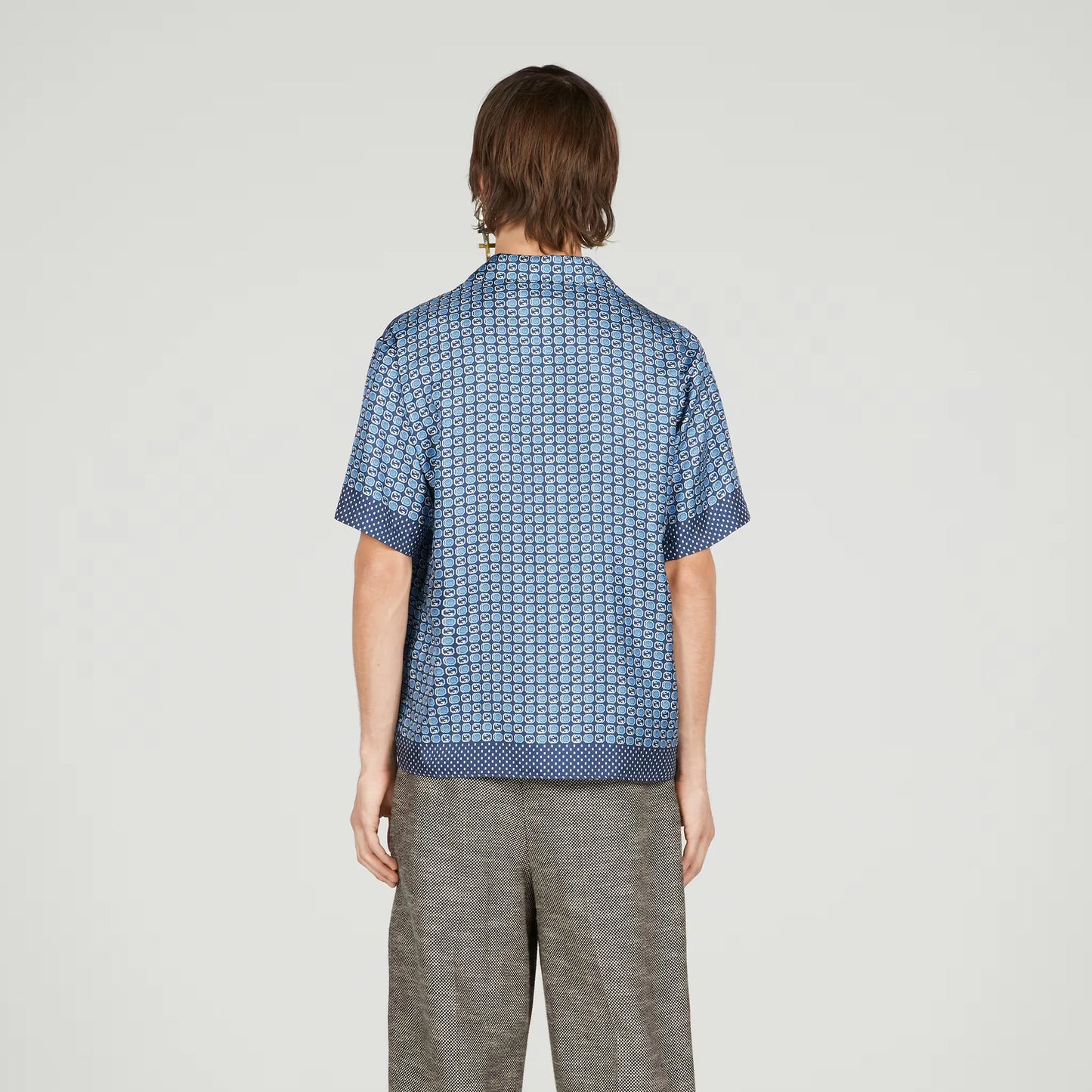 GUCCI || Silk GG Logo Print Shirt - FASHION MYST 