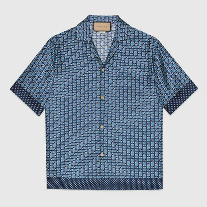 GUCCI || Silk GG Logo Print Shirt - FASHION MYST 