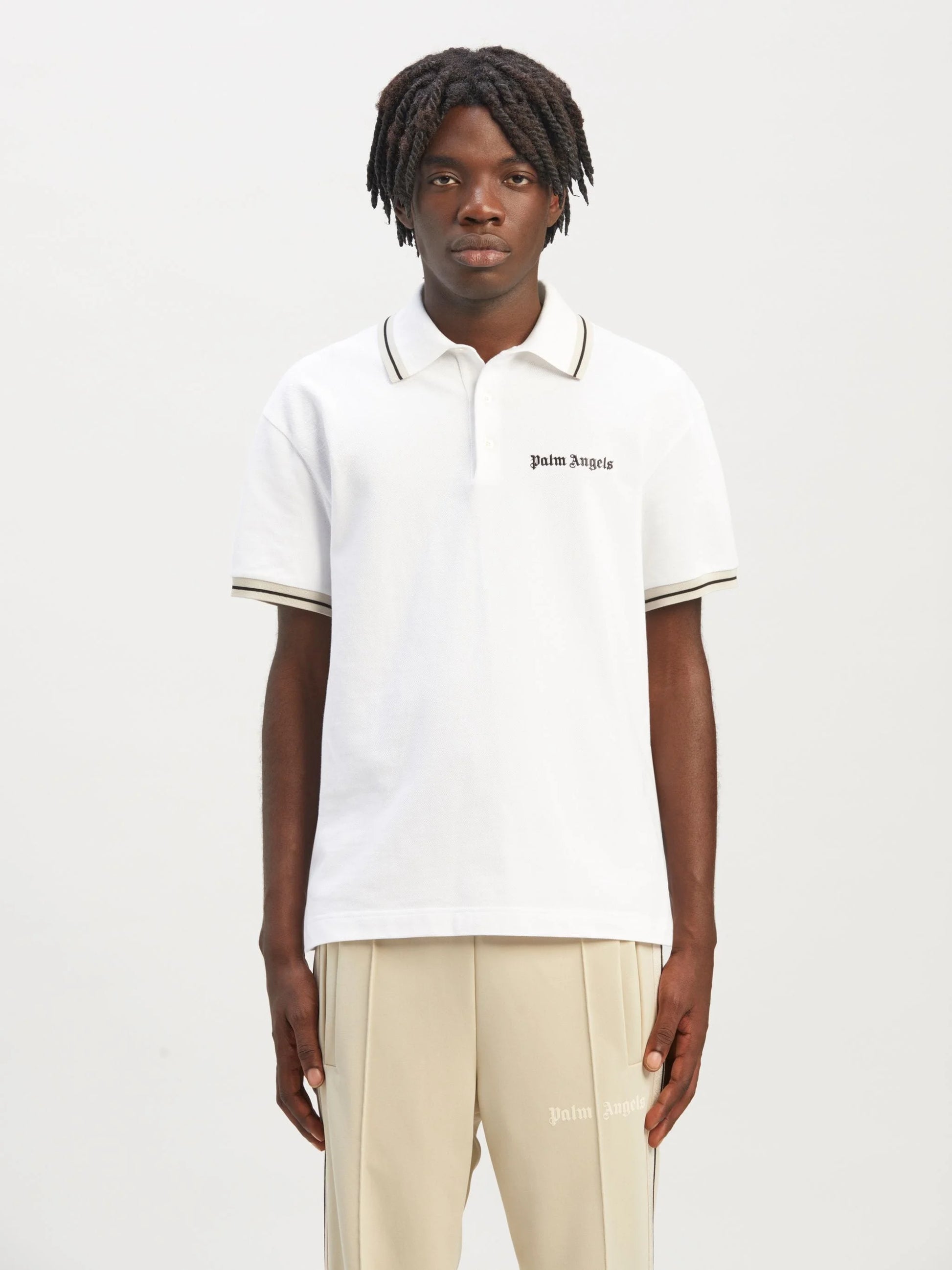 PALM ANGELS || Embroidered-Logo Polo Shirt - FASHION MYST 