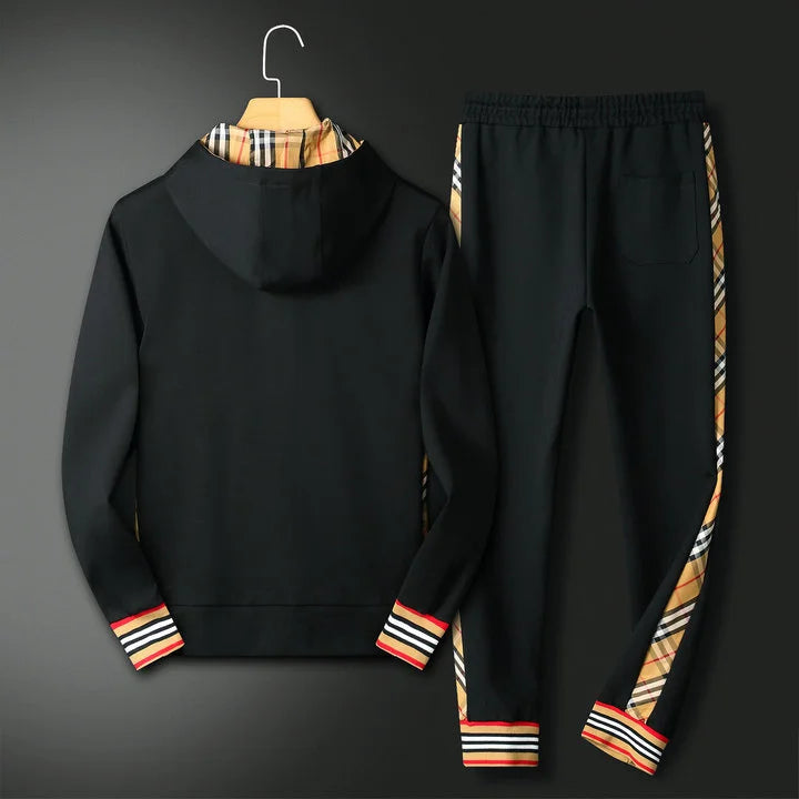 BURBERRY || Men Black Check Hood Hoodie Tracksuit – FASHION MYST