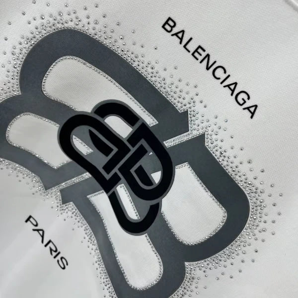 BALENCIAGA || Pixeled BB Logo Fleece Sweatshirt